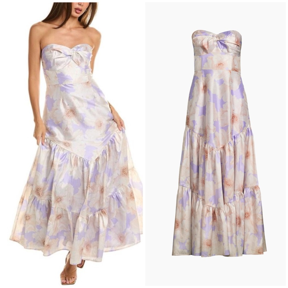 Hutch Rosewood Floral Strapless Gown Lavender Size 00